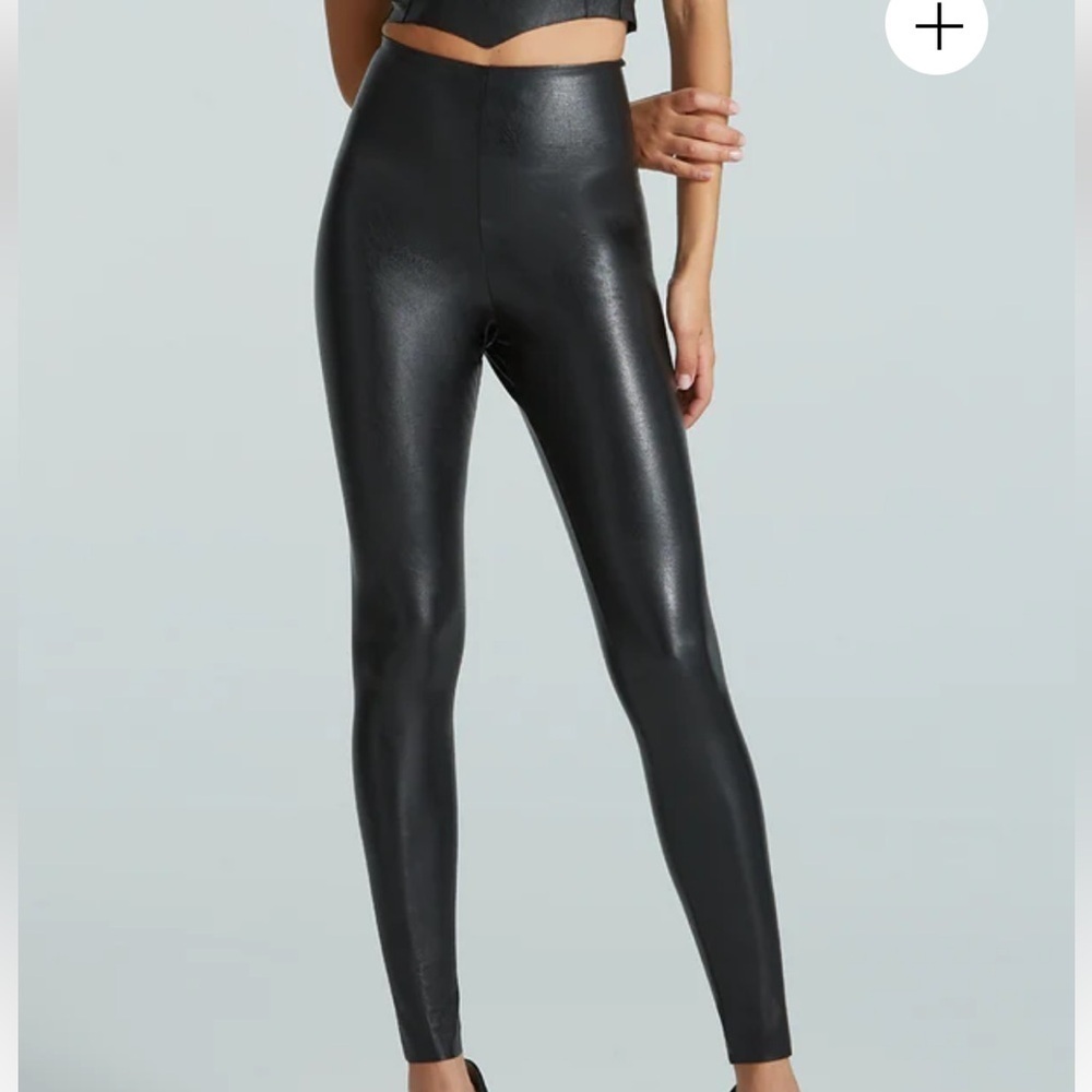 Commando Black Perfect Control Faux Leather Legging 4 WaY Stretch Size Large